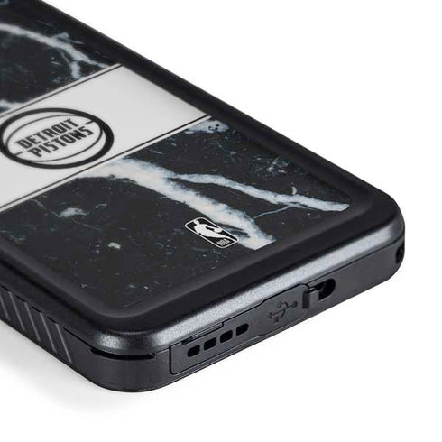 NBA Detroit Pistons Marble Galaxy S24 Plus Waterproof Case